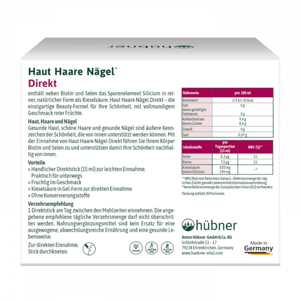 Original Silicea Direct 30 Sticks à 15ml Gel – Bild 2