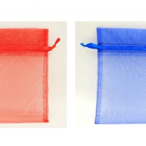 Organzabeutel transparent rot oder blau